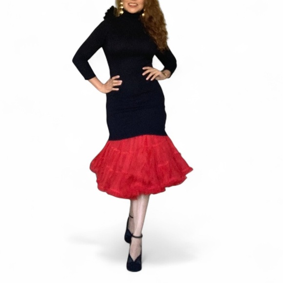 Red Layered Crinoline Underskirt / Statement Skirt. Medium to large - Picture 1 of 5
